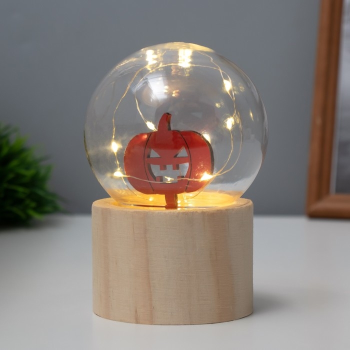 Ночник «Шар-тыква» LED 3хAG10 шар 8см 6,5х6,5х11,5см Ночник «Шар-тыква» LED 3хAG10 шар 8см 6,5х6,5х11,5см