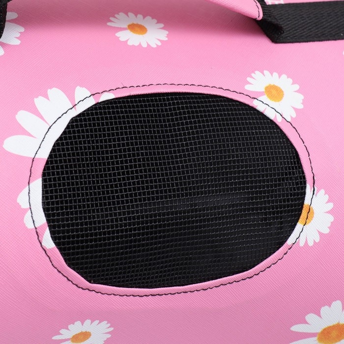 Сумка - переноска для животных Сумка - переноска для животных "Цветы", розовая, размер М, 40 х 21 х 27 см