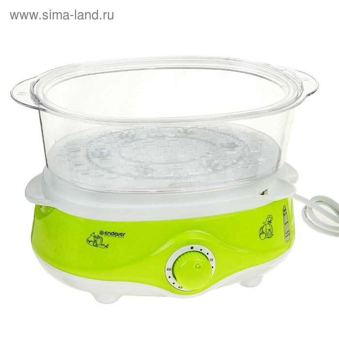 Пароварка Endever Vita-171, электрическая, 1000 Вт, 11 л, 3 яруса, бело-зеленая Пароварка Endever Vita-171, электрическая, 1000 Вт, 11 л, 3 яруса, бело-зеленая