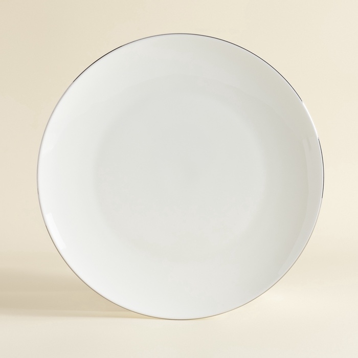 Тарелки SL Home «Каскарон», d=27 см, набор 2 шт, костяной фарфор, белые