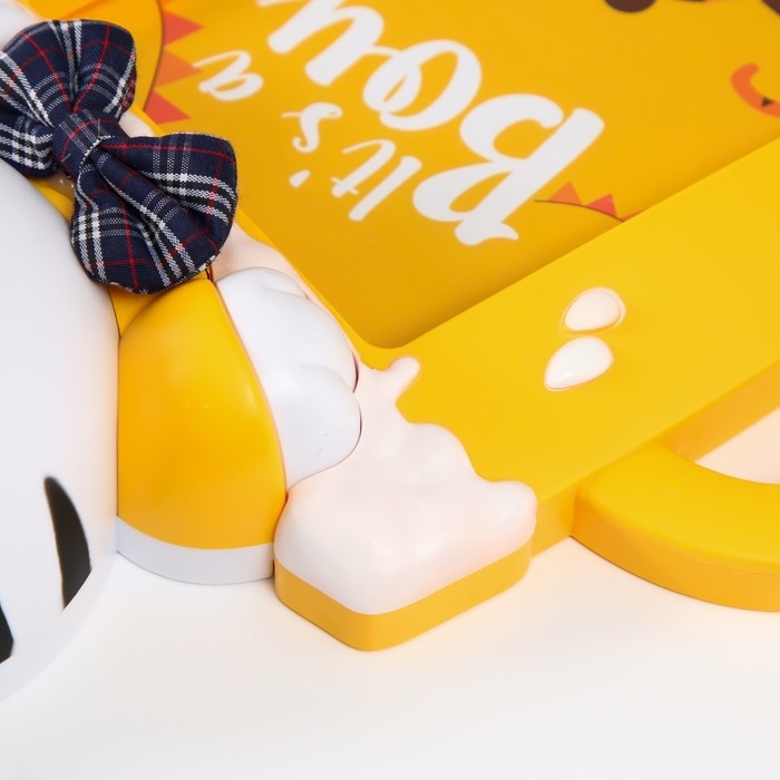 Фоторамка пластик 16х11 см Фоторамка пластик 16х11 см "Тигренок в чашке" желтый 29,5х8х19,5 см