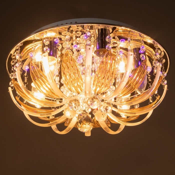 Люстра Люстра "Эмилия" 7х40Вт Е27 с пультом, цвет хром 41х41х19 см