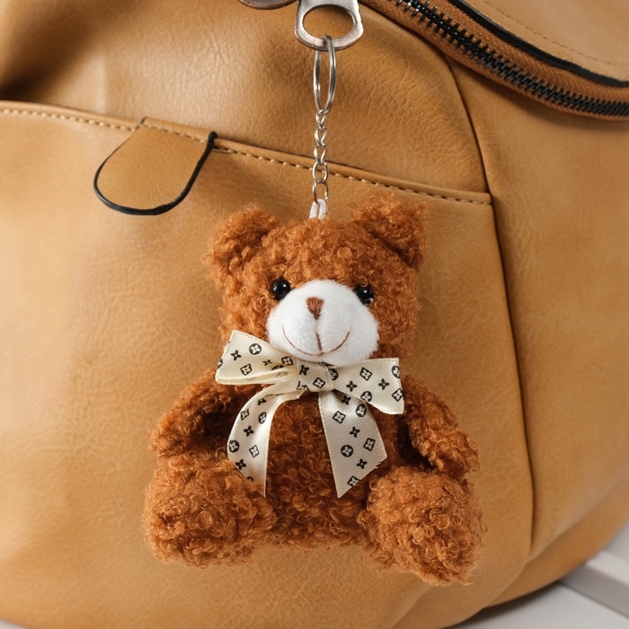 Брелок текстиль Брелок текстиль "Мишка коричневый с бантиком" 9х6х9,5 см