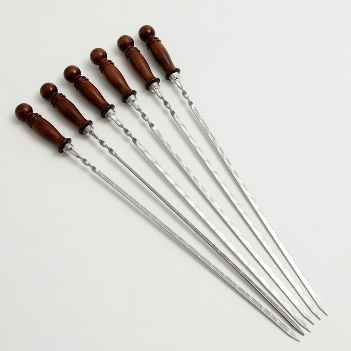 Набор для шашлыков  Набор для шашлыков "Мангалыч" шампур 50 см - 6 шт, опахало, подвес