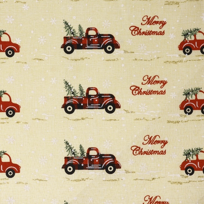 Новый год! Лоскут «Машинка с ёлками», 48 × 48 см