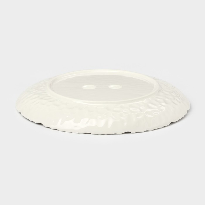 Тарелка десертная керамическая «Воздушность», d=20,5 см, цвет белый Тарелка десертная керамическая «Воздушность», d=20,5 см, цвет белый