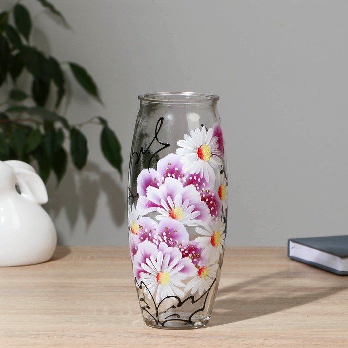 Ваза Ваза "Светлана" роспись на проз.стекле, d-7см 10х23 см