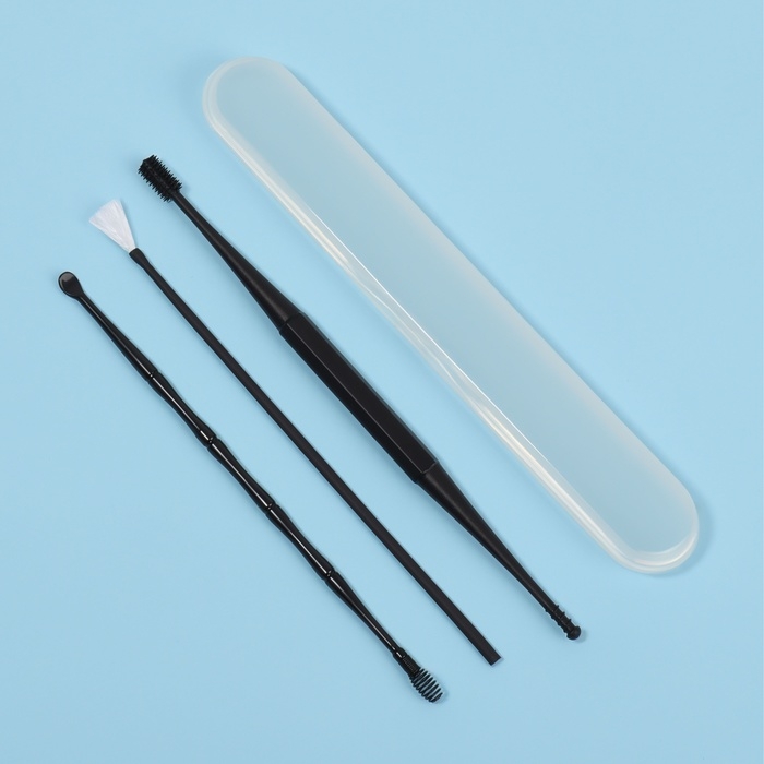 Набор д/чистки ушей 3пр 15,3*2,4*1,1см пластик/силикон цв чёрн пластик футл пакет QF Набор д/чистки ушей 3пр 15,3*2,4*1,1см пластик/силикон цв чёрн пластик футл пакет QF