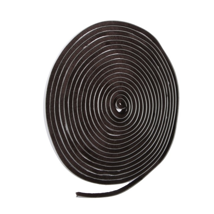 Уплотнитель щеточный самоклеящийся ТУНДРА, 7х8 мм, коричневый, 10 м. Уплотнитель щеточный самоклеящийся ТУНДРА, 7х8 мм, коричневый, 10 м.