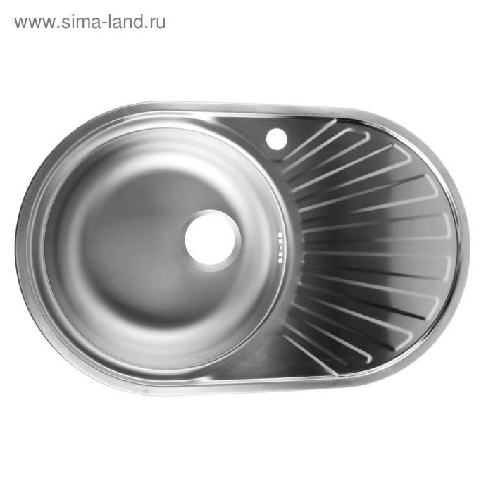 Мойка кухонная  Мойка кухонная "Владикс", врезная, с сифоном, 77х48 см, левая, нержавеющая сталь 0.6 мм