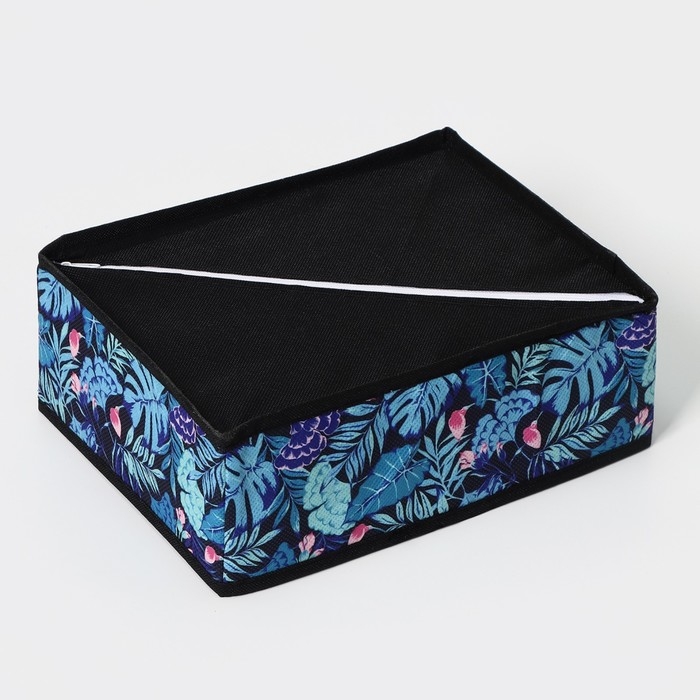 Органайзер для хранения белья Доляна «Тропики», 12 ячеек, 27×20×10 см, цвет синий Органайзер для хранения белья Доляна «Тропики», 12 ячеек, 27×20×10 см, цвет синий