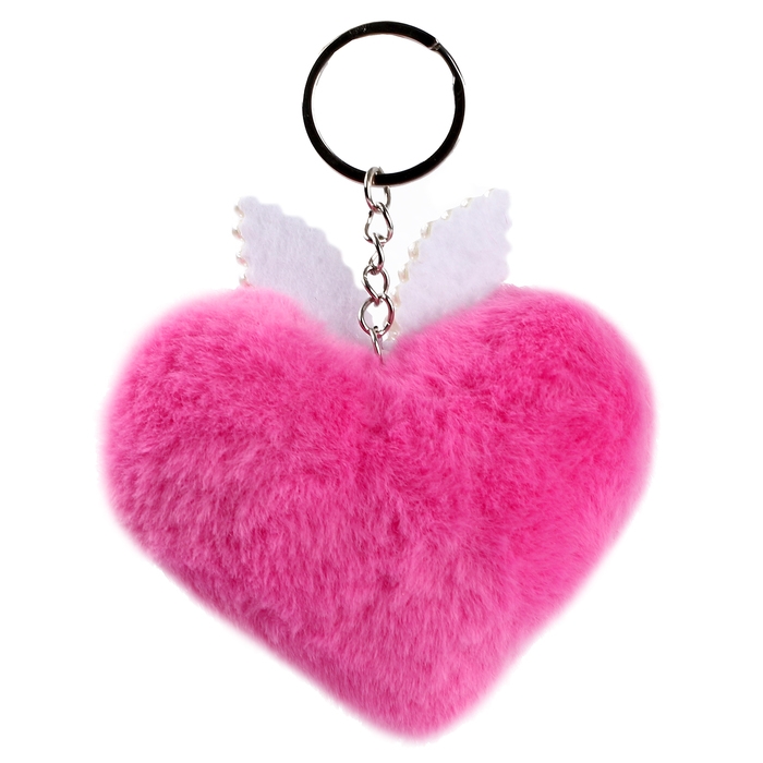 Брелок «Сердечко» с ушками, 7 см, цвет фуксия Брелок «Сердечко» с ушками, 7 см, цвет фуксия