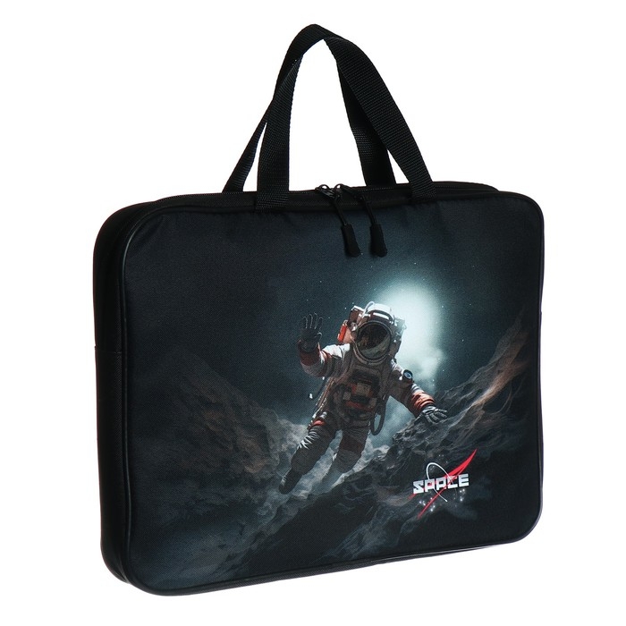 Папка с ручками текстильная А4, 370 х 280 х 60 мм, Stavia Папка с ручками текстильная А4, 370 х 280 х 60 мм, Stavia "Космонавт"