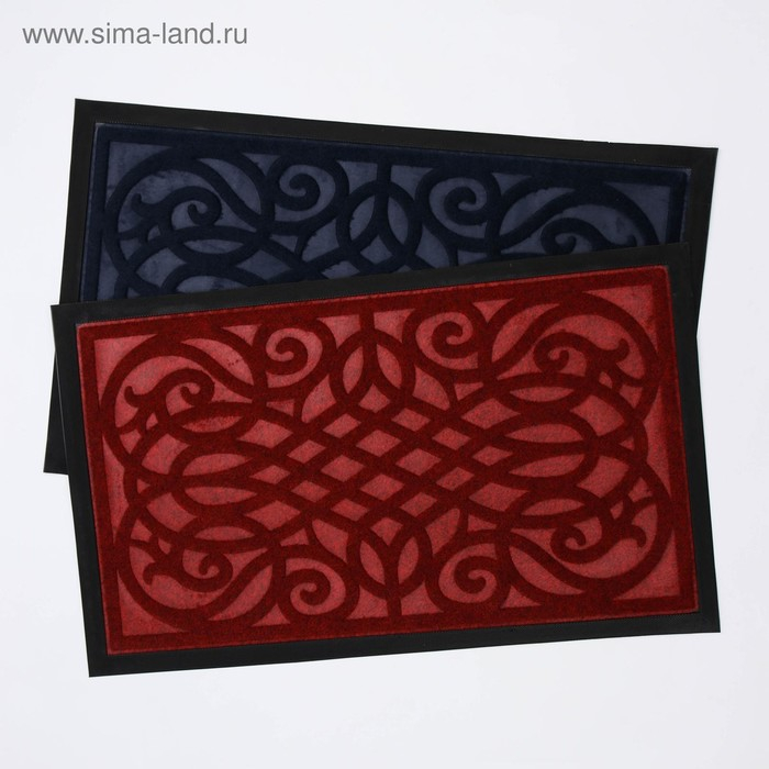 Коврик влаговпитывающий придверный с окантовкой Доляна «Вензель», 45×75 см, цвет МИКС Коврик влаговпитывающий придверный с окантовкой Доляна «Вензель», 45×75 см, цвет МИКС