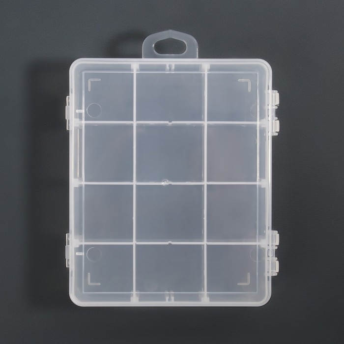 Органайзер для декора, с подвесом, передвижные ячейки, 12 ячеек, 13,8 &times; 11,3 см, цвет прозрачный