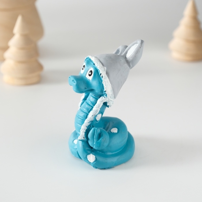 Сувенир полистоун Сувенир полистоун "Змеёныш в шапке с заячьими ушками" 3,5х6 см