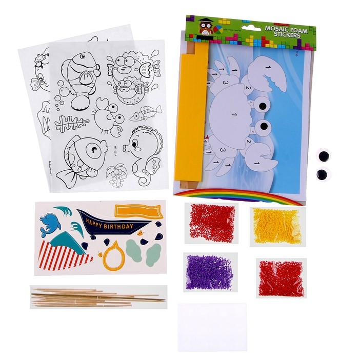 Набор для творчества: изготовление топперов, раскраска-наклейки аппликация EVA «Море» Набор для творчества: изготовление топперов, раскраска-наклейки аппликация EVA «Море»