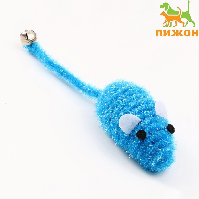 Мышь-погремушка 7 см, синяя Мышь-погремушка 7 см, синяя