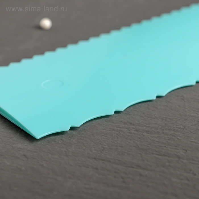 Шпатель кондитерский двойной Доляна «Узор», 25,5×7,5 см, цвет голубой Шпатель кондитерский двойной Доляна «Узор», 25,5×7,5 см, цвет голубой