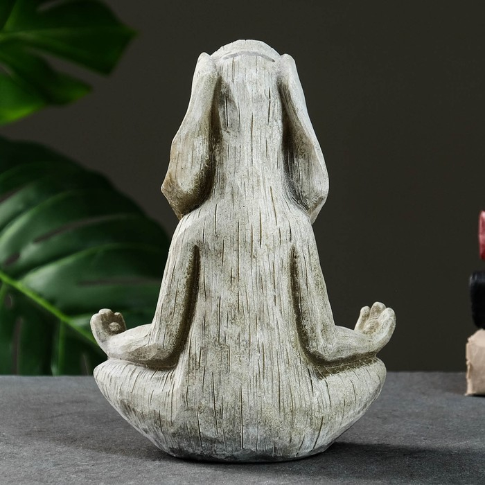 Копилка Копилка "Заяц йог" 25х19х10см, серый камень