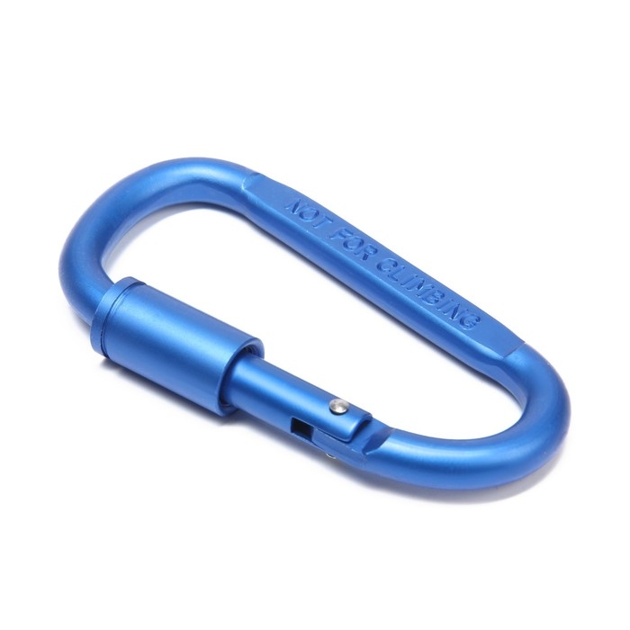 Карабин подвесной тактический 81х41 мм, D-образный, цвет синий Карабин подвесной тактический 81х41 мм, D-образный, цвет синий