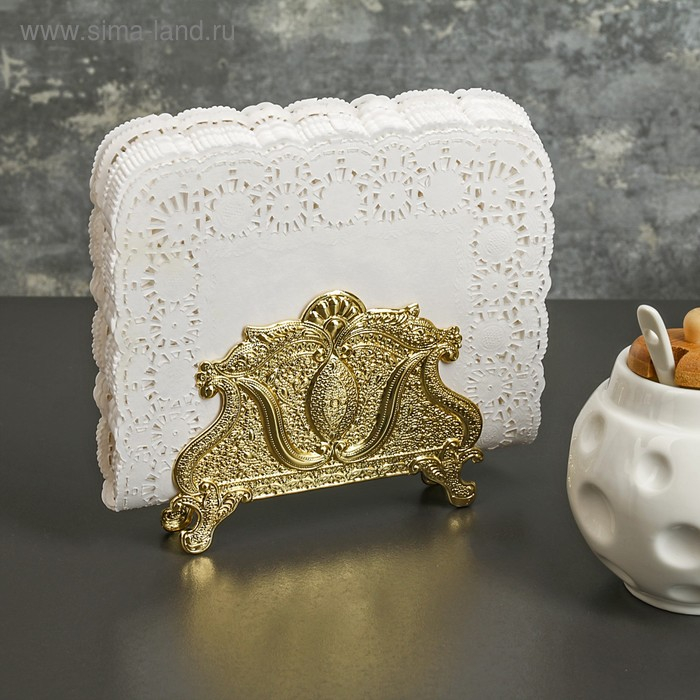 Салфетница «Астерия», 13×2,5×9,5 см, цвет золотой Салфетница «Астерия», 13×2,5×9,5 см, цвет золотой