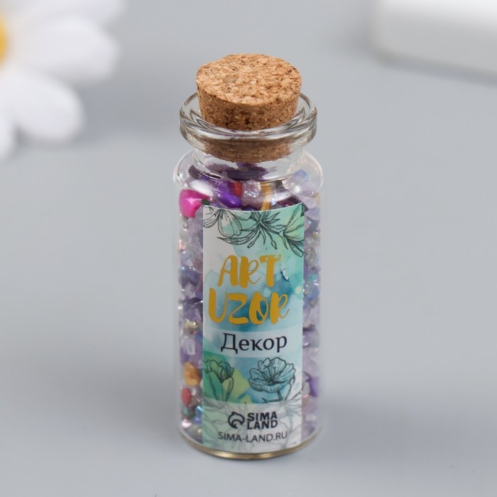 Декор для творчества в баночке Декор для творчества в баночке "Природный камень с перламутром - фиолет" 20 гр 5х2,2х2,2 см 936942