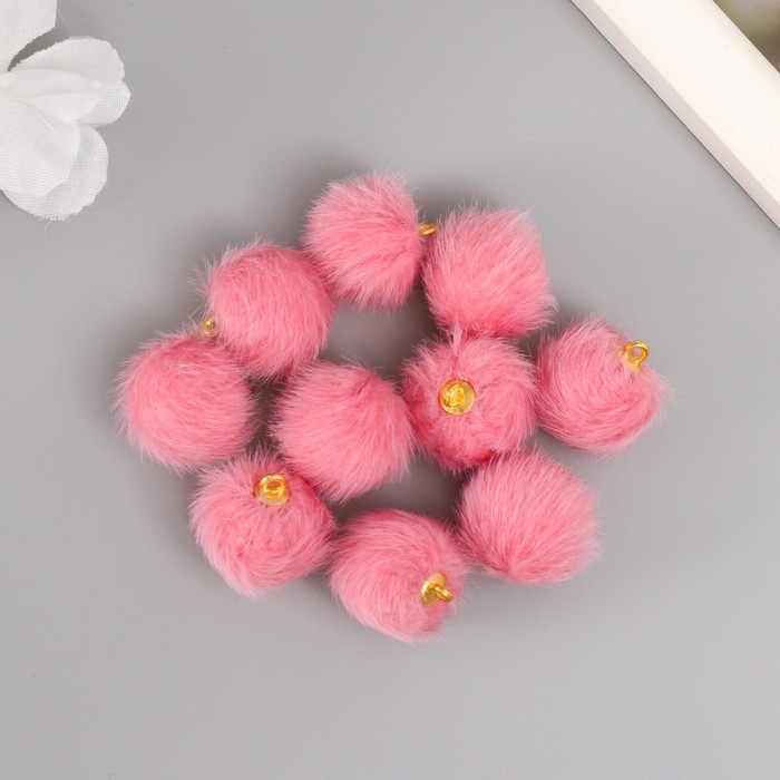 Декор для творчества искусственный мех Декор для творчества искусственный мех "Шарик" розовый набор 10 шт, d=2 см