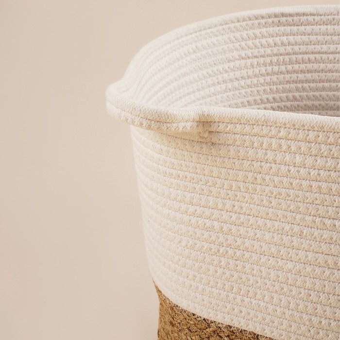 Корзина для белья плетеная круглая SL Home Orden, хлопок, гиацинт, 35×40 см Корзина для белья плетеная круглая SL Home Orden, хлопок, гиацинт, 35×40 см