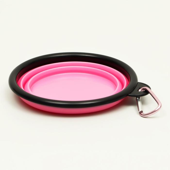 Миска силиконовая, складная, 350 мл, 13 см, розовая Миска силиконовая, складная, 350 мл, 13 см, розовая