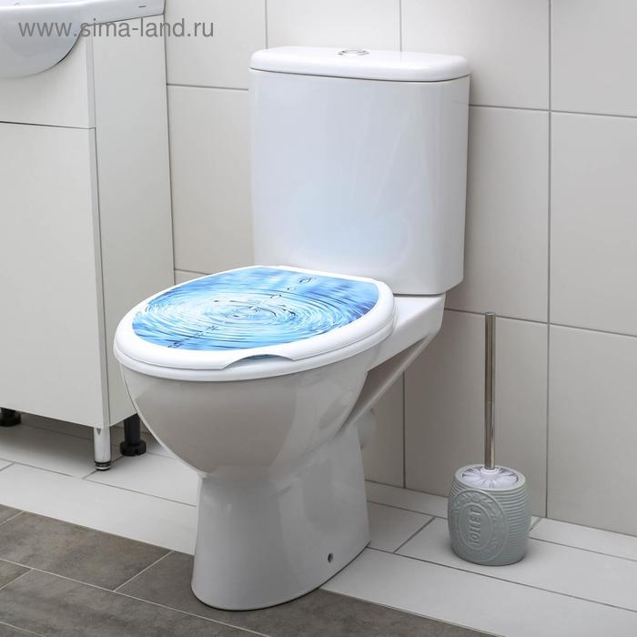 Сиденье для унитаза «Декор. Капли», 44,5×37,5 см, с крышкой, белое Сиденье для унитаза «Декор. Капли», 44,5×37,5 см, с крышкой, белое