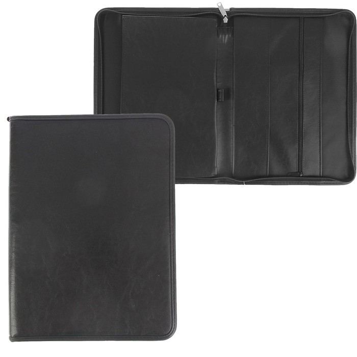 Пaпка деловая, искусственная кожа, 360 х 260 х 30 мм, 6Д04 Пaпка деловая, искусственная кожа, 360 х 260 х 30 мм, 6Д04 "Люкс", чёрная