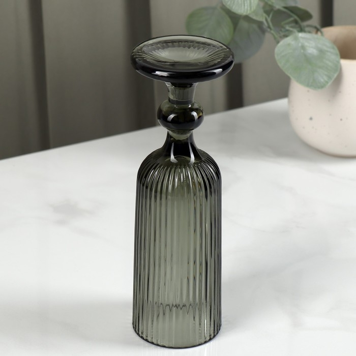 Бокал для шампанского стеклянный Magistro «Грани», 150 мл, 5,5×18,5 см, цвет графит Бокал для шампанского стеклянный Magistro «Грани», 150 мл, 5,5×18,5 см, цвет графит