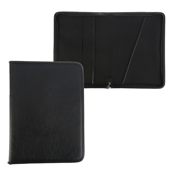 Папка деловая, искусственная кожа, для бумаг, 375 х 260 х 40 мм, "Лайт" чёрный 6Л33