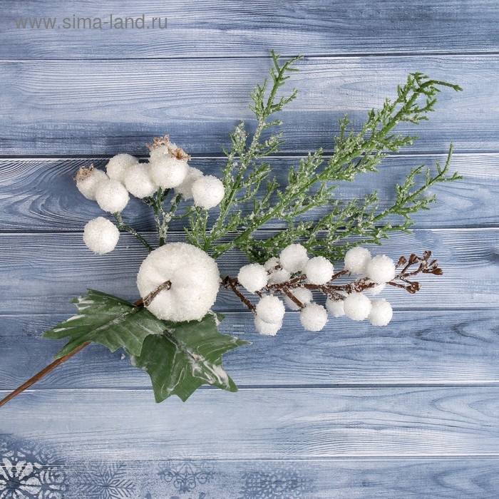 Декор  Декор "Зимнее чудо" яблочко ягоды зелень 30 см