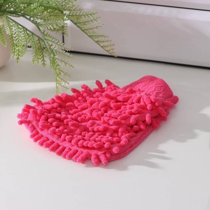 Варежка для уборки Доляна «Букли», микрофибра односторонняя, 15×20 см, цвет МИКС Варежка для уборки Доляна «Букли», микрофибра односторонняя, 15×20 см, цвет МИКС