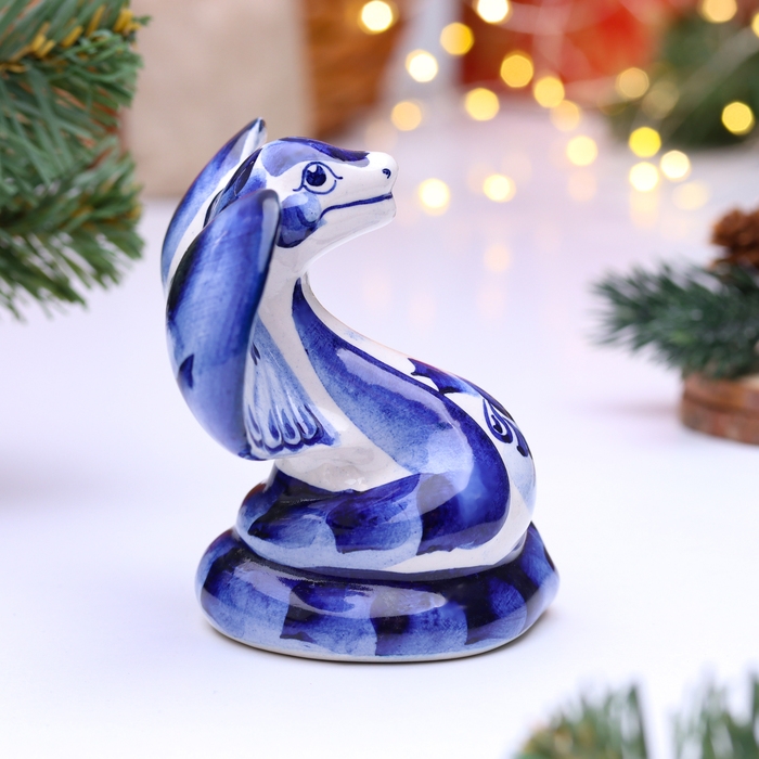 Новый год. Сувенир символ года Новый год. Сувенир символ года "Змея Касси", гжель