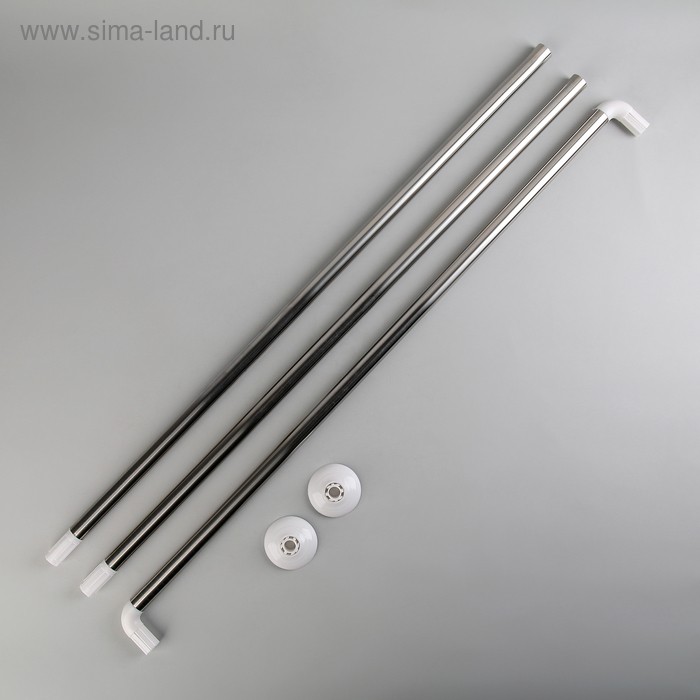 Карниз для ванной комнаты п-образный, 90×90×90 см, нержавеющая сталь