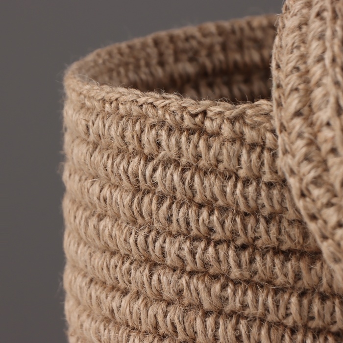 Корзина с крышкой, 20 х 16 см, джут Корзина с крышкой, 20 х 16 см, джут