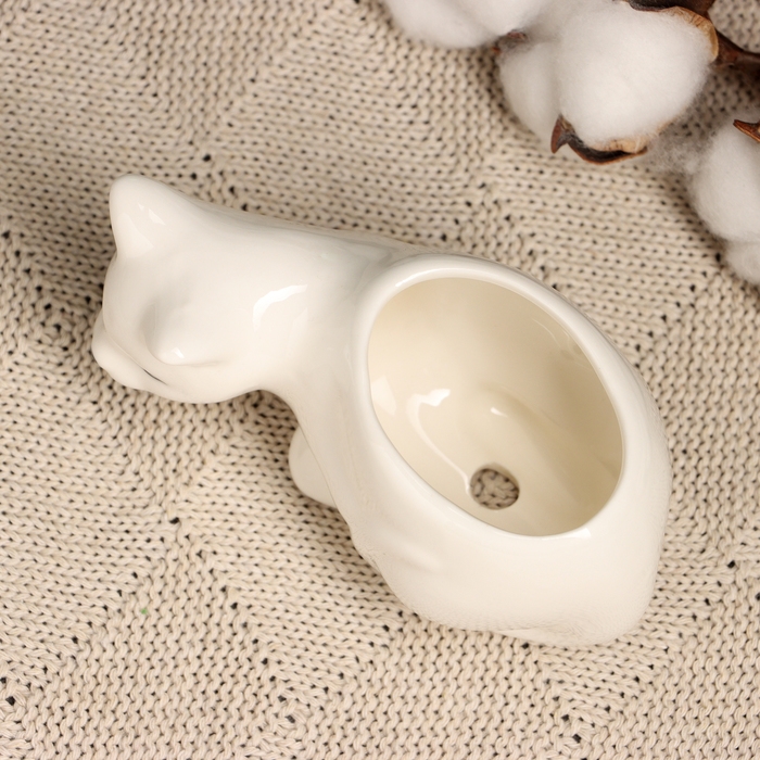 Горшок  Горшок "Кошка Милка" белый, 11х5х5см