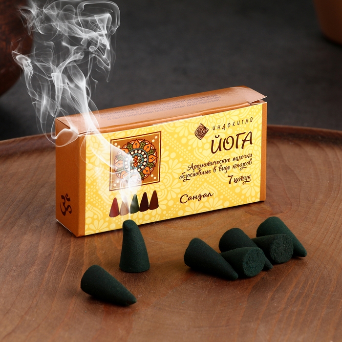 Благовония конусные  Благовония конусные "Сандал", 7 конусов в упаковке