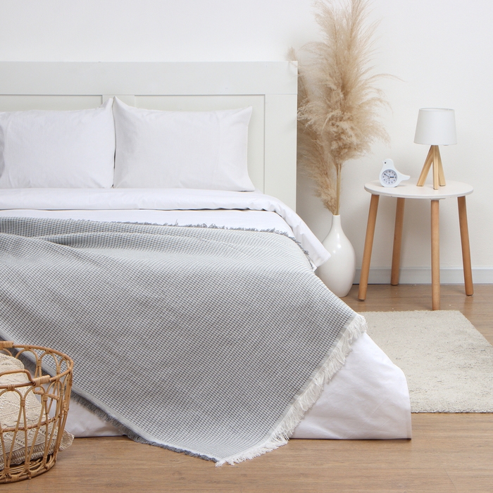 Плед Этель Waffle 130*180см , цв.серый,80%хлопок, 20% п/э Плед Этель Waffle 130*180см , цв.серый,80%хлопок, 20% п/э