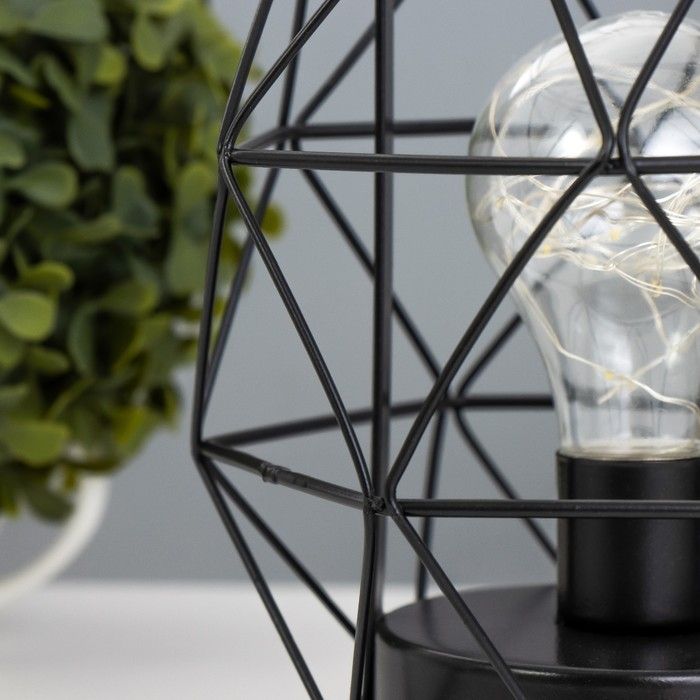 Ночник Ночник "Фонарь" LED от батареек ААА чёрный 14х14х27 см RISALUX