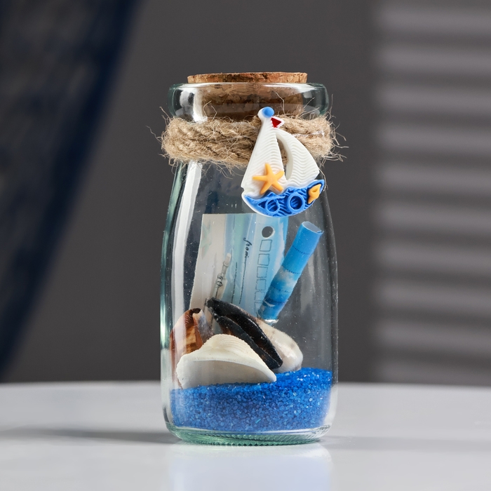 Сувенир в бутылке  Сувенир в бутылке "Ракушки" 10*5*5см, микс