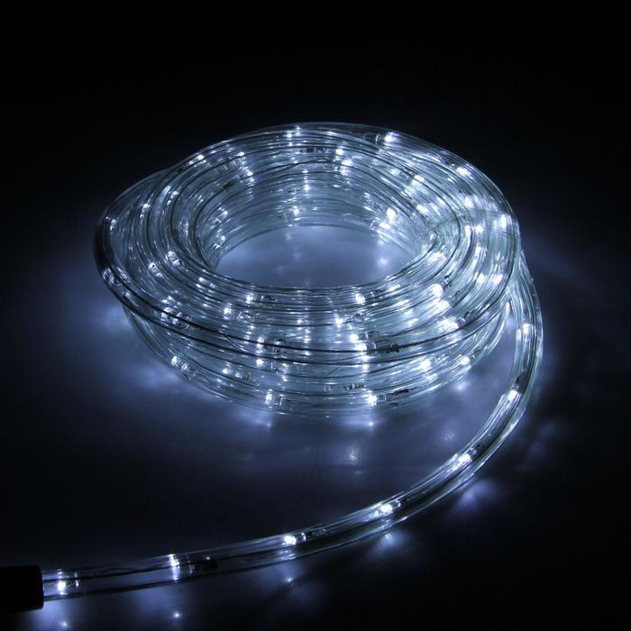 Световой шнур Luazon Lighting 10 мм, IP65, 5 м, 24 LED/м, 220 В, 8 режимов, свечение белое Световой шнур Luazon Lighting 10 мм, IP65, 5 м, 24 LED/м, 220 В, 8 режимов, свечение белое