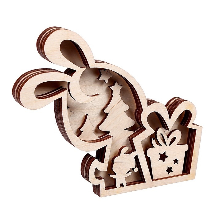 Роспись по дереву «Зайка», новогодний набор для творчества Роспись по дереву «Зайка», новогодний набор для творчества