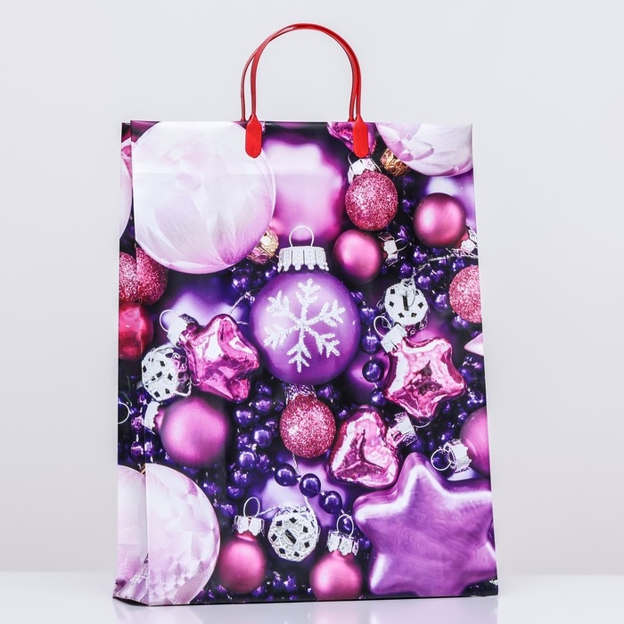 Новый год. Пакет  Новый год. Пакет "Ёлочные игрушки", мягкий пластик, 41х32 см.