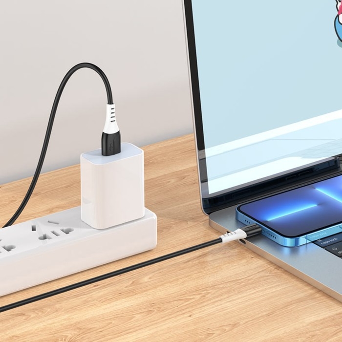 Кабель Hoco X82, Lightning - USB, 2.4 А, 1 м, оплётка силикон, чёрный Кабель Hoco X82, Lightning - USB, 2.4 А, 1 м, оплётка силикон, чёрный