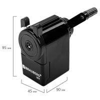 Точилка механическая BRAUBERG "JET", металлический механизм, корпус черный 229566