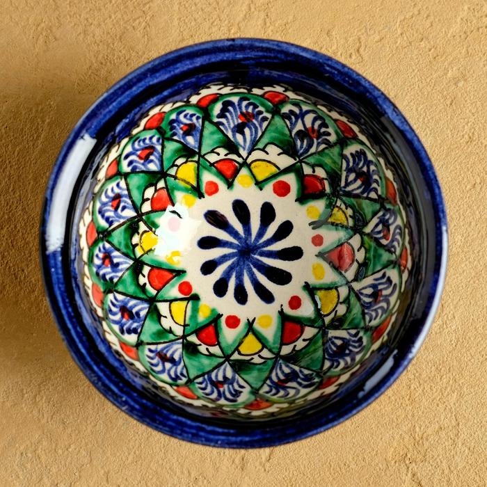 Пиала Риштанская керамика  Пиала Риштанская керамика "Узоры",  9,5 см микс